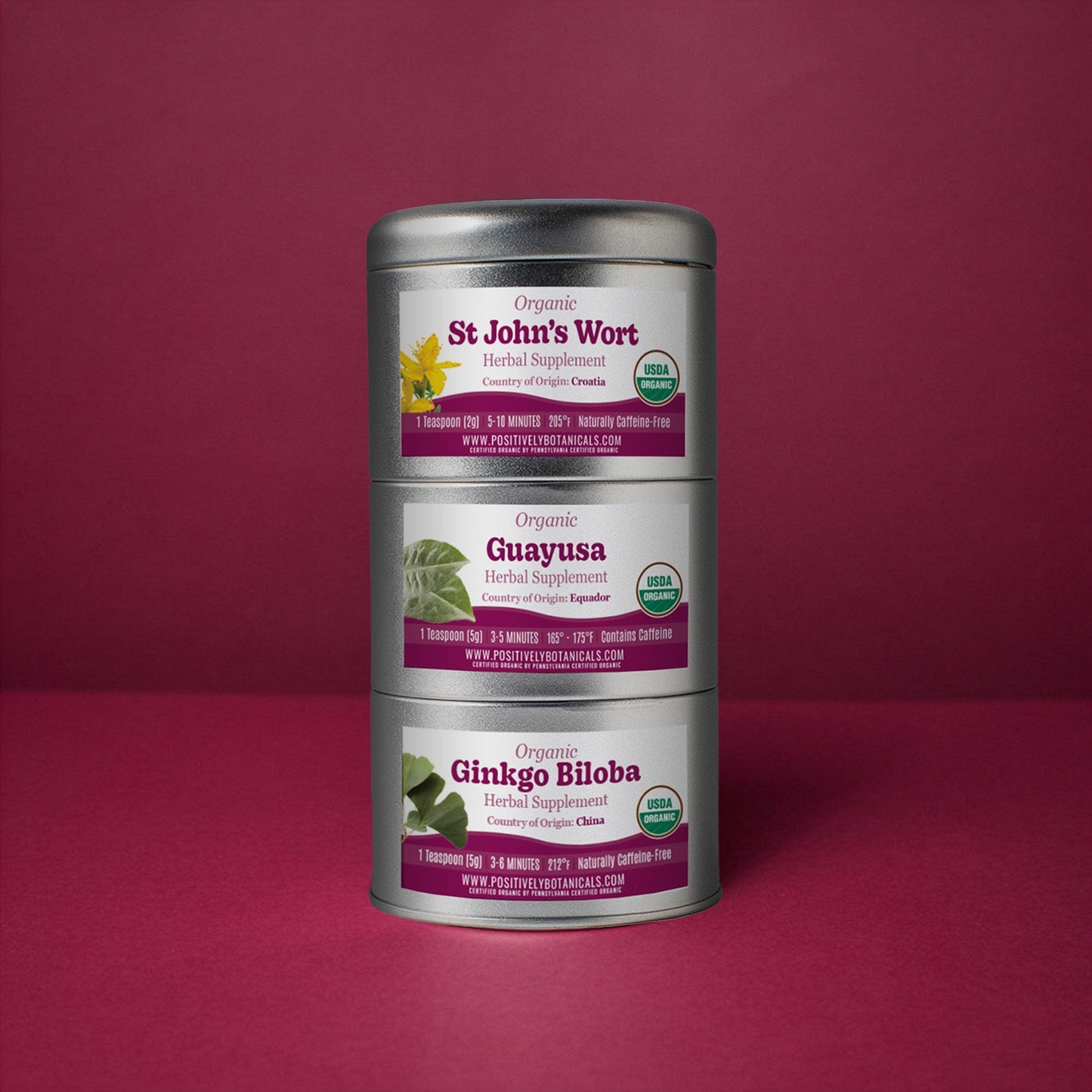 Organic Positively Botanical Tin Trio - Feeling Focused