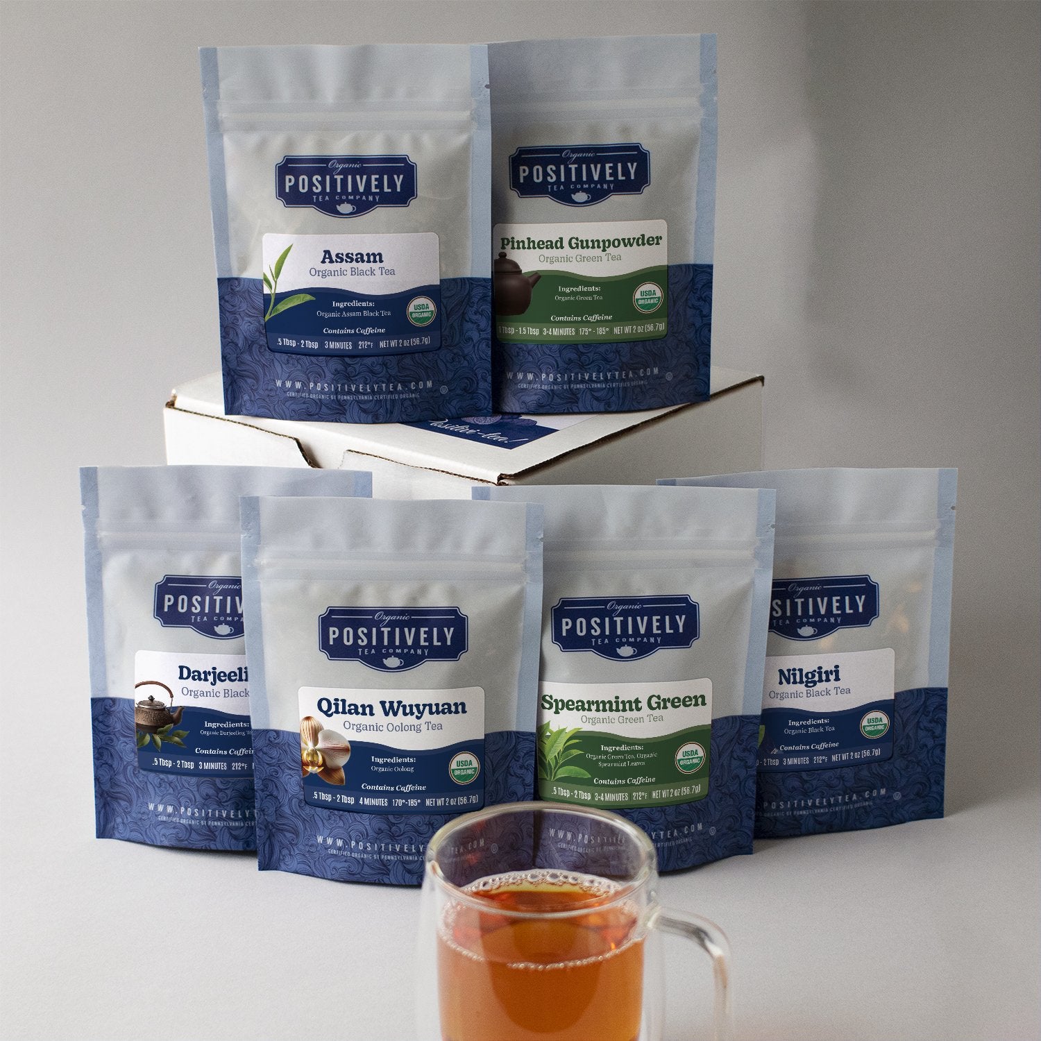 Organic Positively Tea Sampler - Traditional Selections Mini-Flight