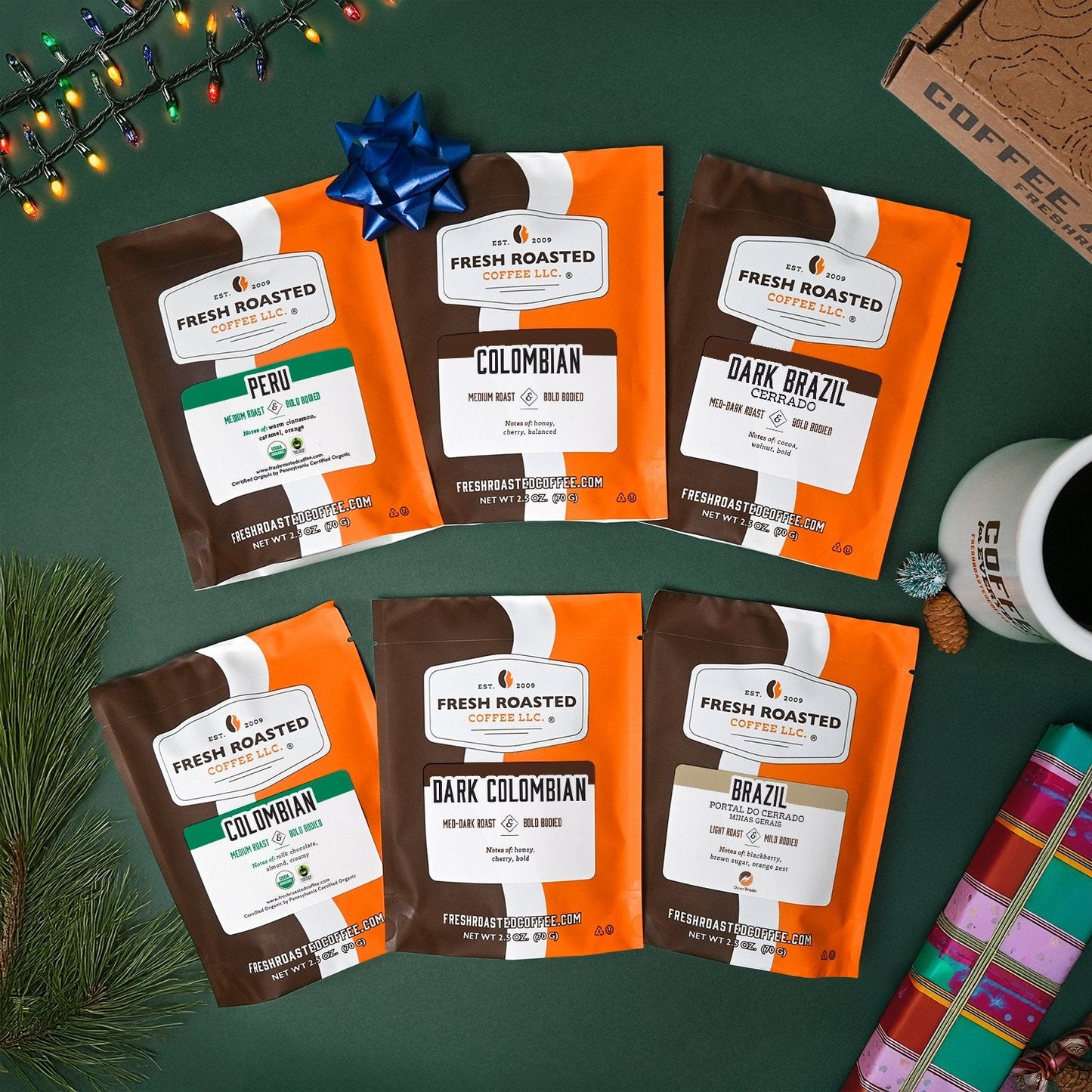 Fresh Roasted Six Pack Sampler - South American Coffee