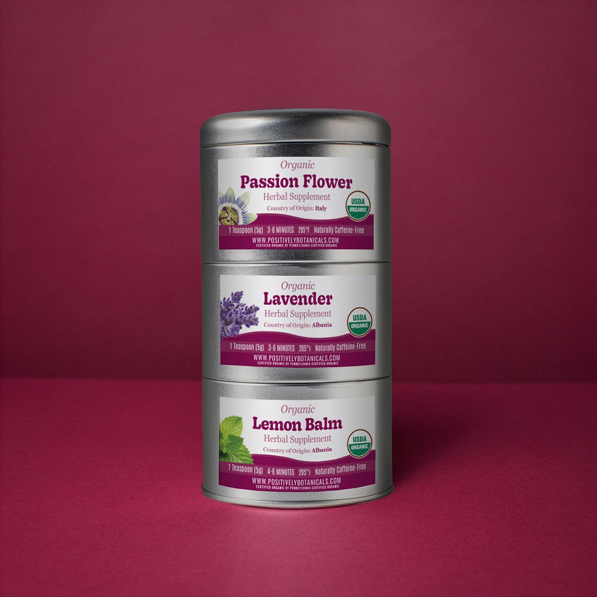 Organic Positively Botanical Tin Trio - Positively Relaxed