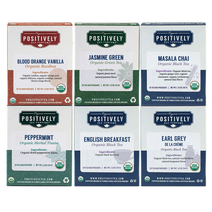 Organic Positively Tea Bag Sampler - 120 Count