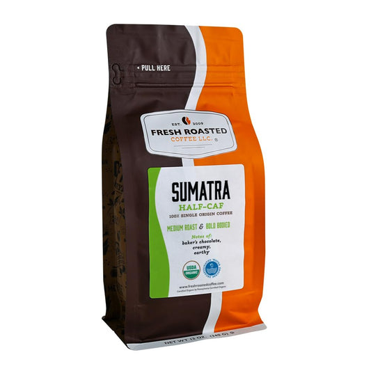 Organic Sumatra Water-Processed Half Caf - Roasted Coffee