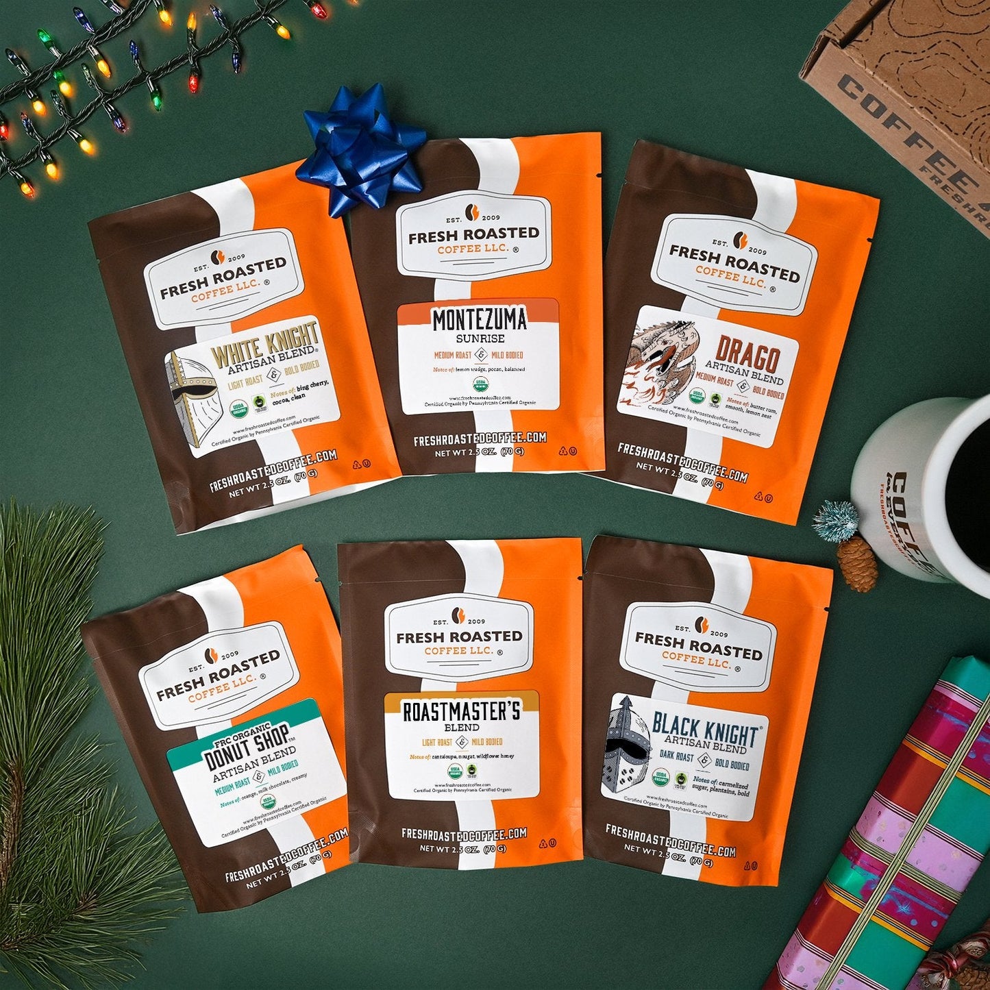 Fresh Roasted Six Pack Sampler - Organic Artisan Blends